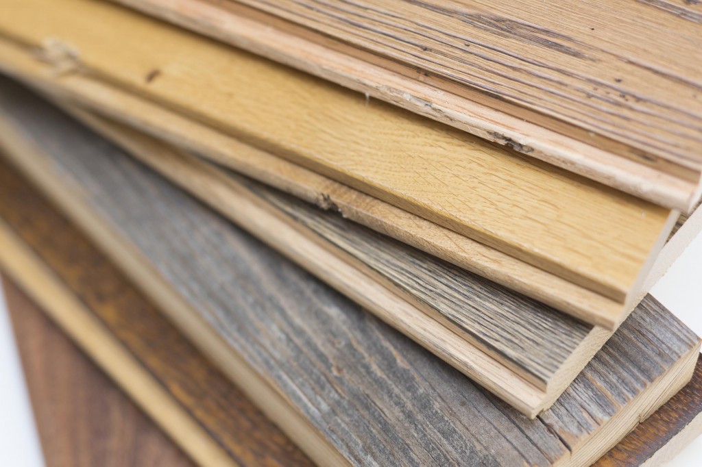 Wood samples for interior finishes